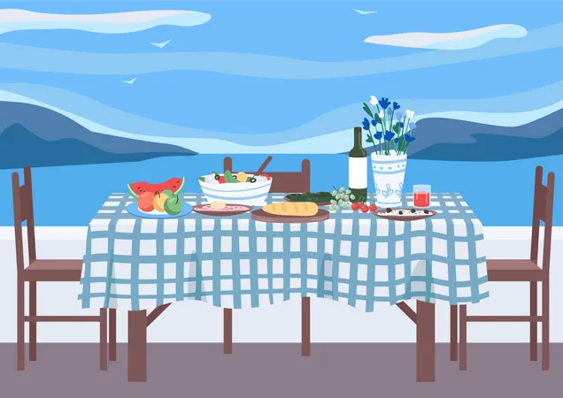 Banquet grec  Illustration