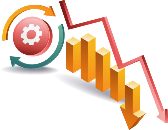 Bar chart management  Illustration