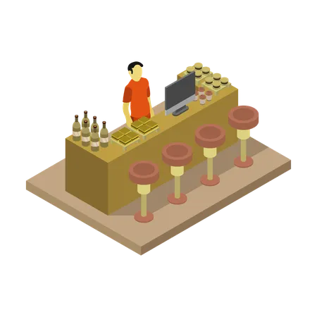 Bar Counter  Illustration