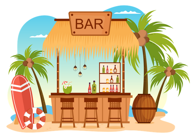 Bar de plage  Illustration