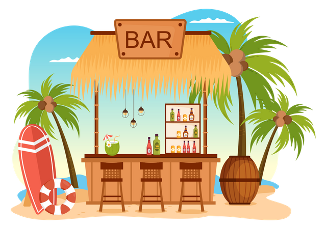 Bar de praia  Ilustração