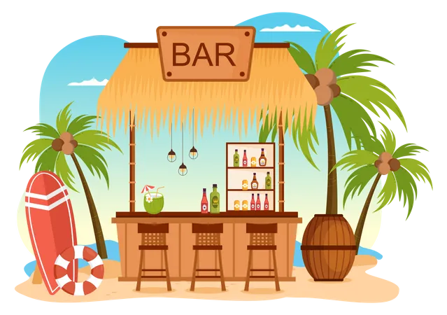 Bar de praia  Ilustração