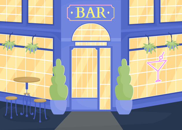 Bar Exterior  Illustration