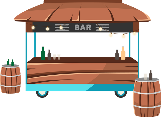 Bar food truck Illustration