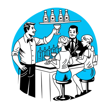 Bar Gossip  Illustration