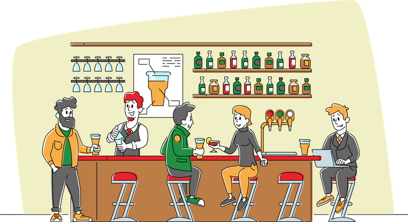 Bar Recreation  Illustration