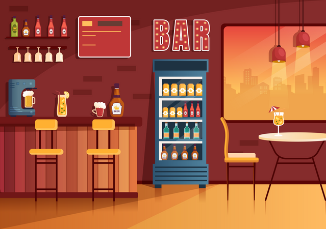 Bar Restaurant Illustration