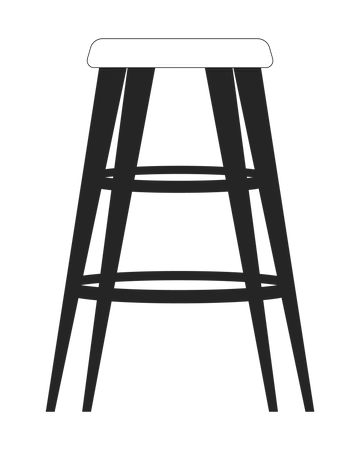 Bar Stool Black And White 2 D Line Cartoon Object Comfortable Cafe Seating Bar Furniture Isolated Vector Outline Item Contemporary Modern Interior Comfort Zone Monochromatic Flat Spot Illustration Illustration