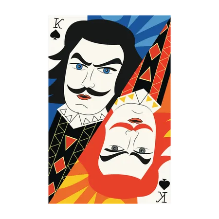 Carta del rey, personaje, póquer, casino, baraja  Illustration