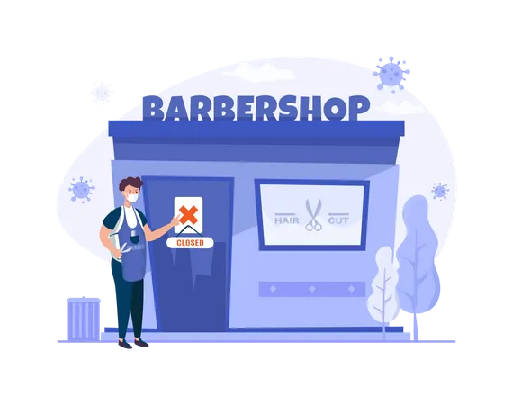 A barbearia está fechada  Ilustração