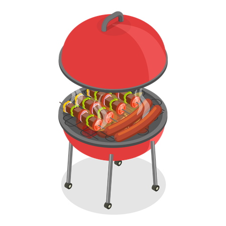 Cuisson au barbecue  Illustration