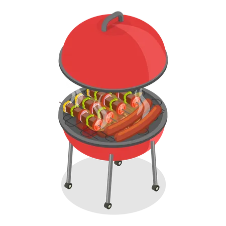 Cuisson au barbecue  Illustration