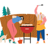 barbecue party illustration