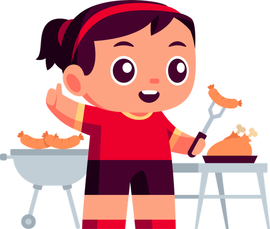 Fête barbecue  Illustration