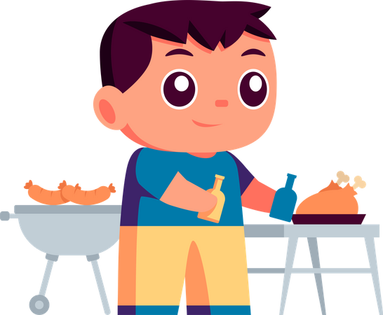 Fête barbecue  Illustration