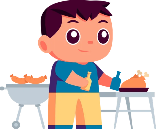 Fête barbecue  Illustration