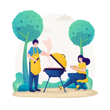 Barbecue time  Illustration