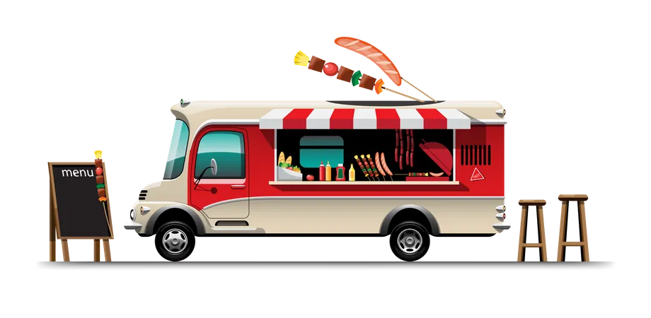 Barbecue Van  Illustration