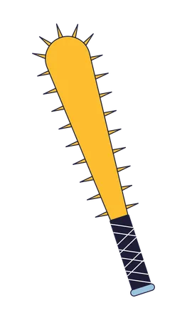 Barbed nails on baseball bat  Illustration