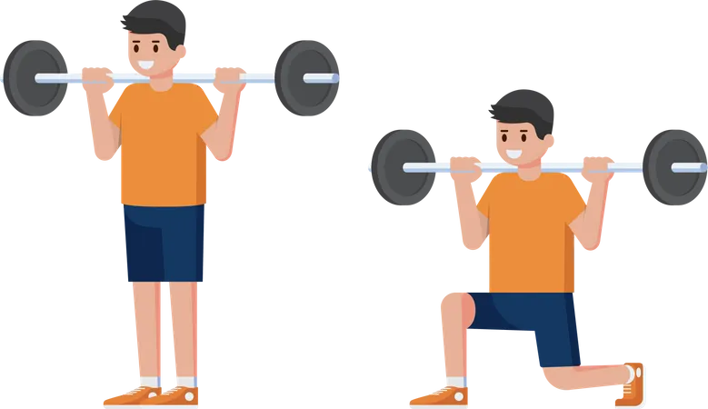 Barbell Lunge  Illustration