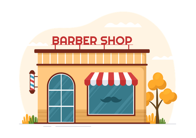 Barber Shop Illustration  イラスト