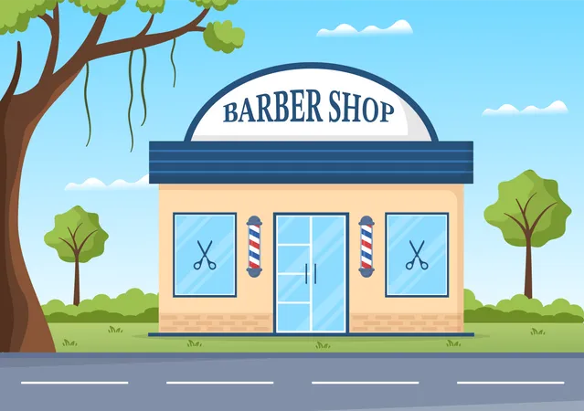 Barber Shop Illustration  Illustration