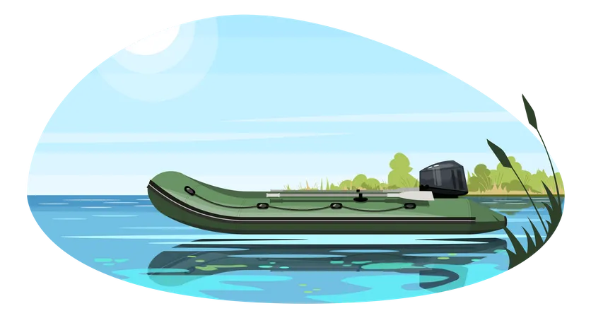 Barco inflável  Ilustração