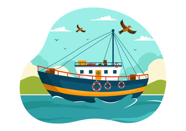 Barco de pesca  Illustration