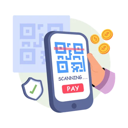 Barcode Payment  Illustration