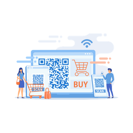 Barcode reading app  Illustration