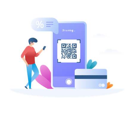 Barcode scan and Pay Illustration