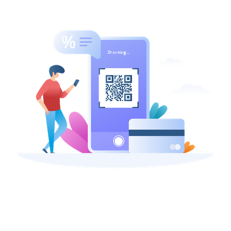 Barcode scan and Pay  Illustration