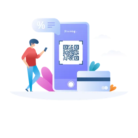 Barcode scan and Pay  Illustration