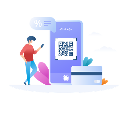 Barcode scan and Pay  Illustration