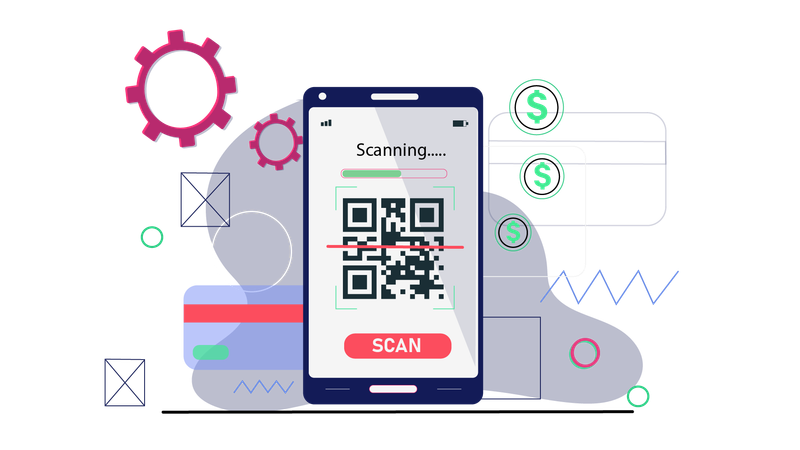 Barcode-Scannen  Illustration