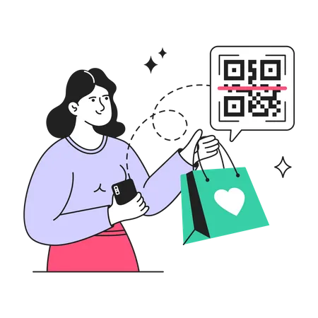 Barcode Shopping  Illustration