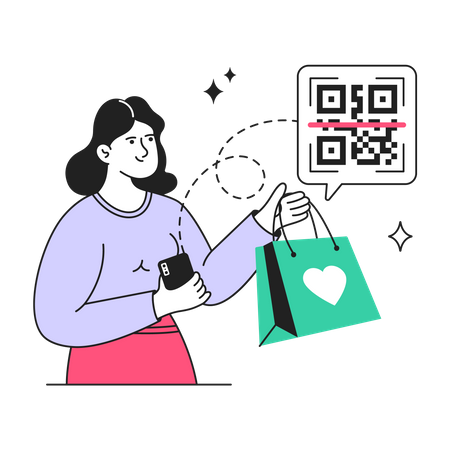 Barcode Shopping  Illustration