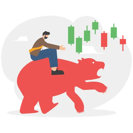 Bärenmarkt präsentiert Abwärtstrend an den Aktienmärkten  Illustration