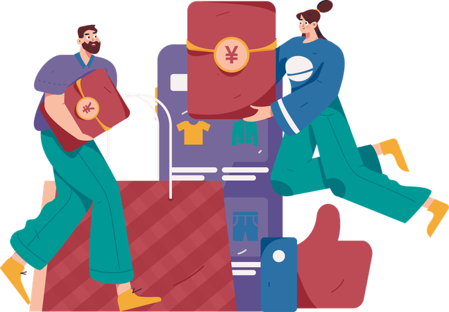 Zahlung per Bargeld  Illustration
