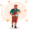 barista man illustration