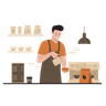 illustration cafe barista