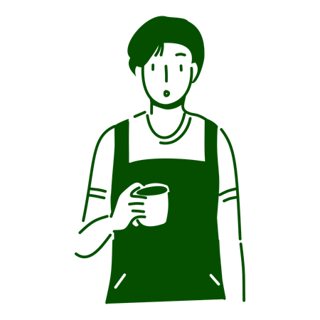 Barista masculino tomando café  Ilustração