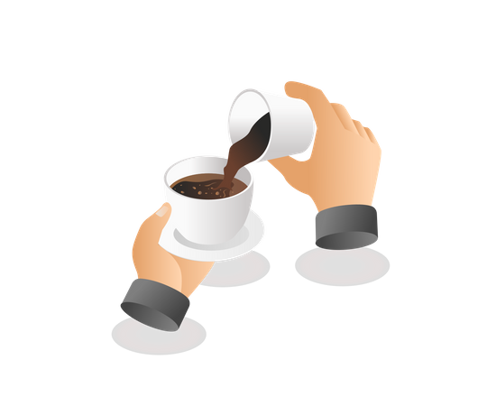 Barista pouring coffee Illustration