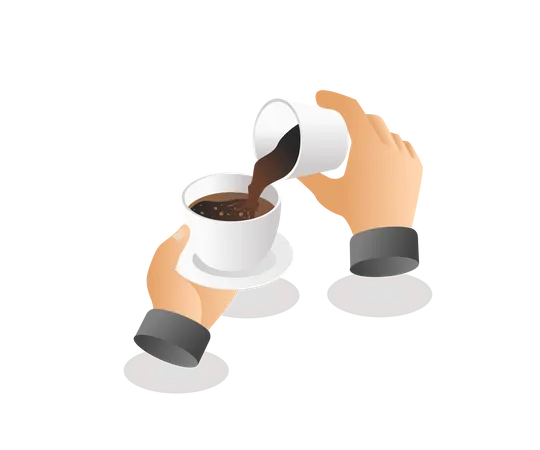 Barista pouring coffee Illustration