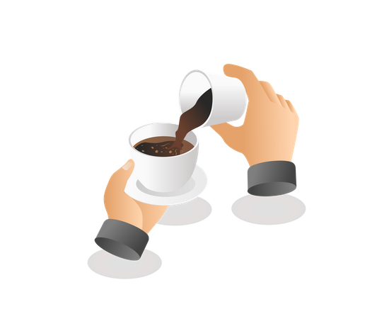 Barista pouring coffee  Illustration