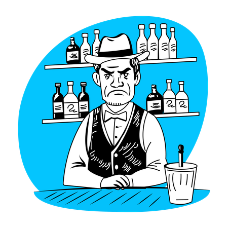 Barman de salon  Illustration