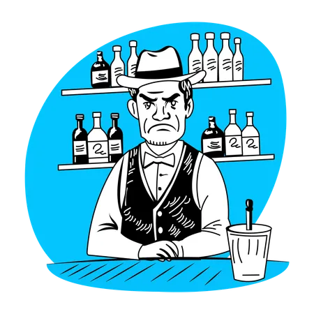 Barman de salon  Illustration