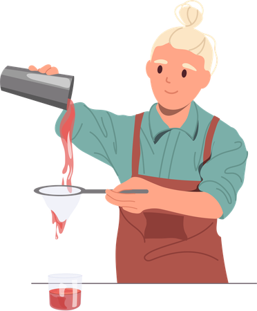 Barman preparing cocktail drink at bar  Illustration