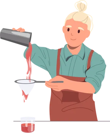 Barman preparing cocktail drink at bar  Illustration