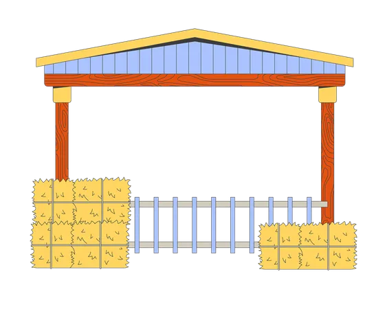 Barn for cattle at farm  Illustration